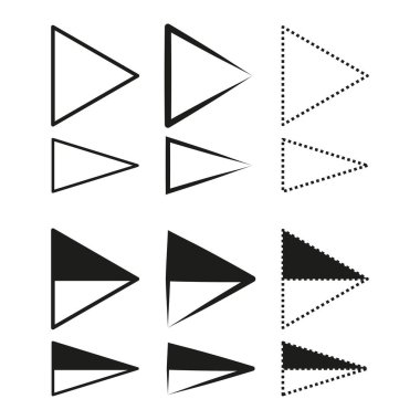 Üçgen ana hatları. Geometrik element seti. Noktalı form koleksiyonu. Vektör grafik semboller. EPS 10.