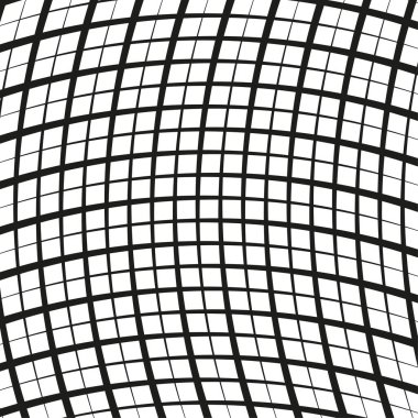 Çarpık şebeke modeli. Ayrılmış çizgi tasarımı. Optik illüzyon Vektörü. Eğri örgü arka plan. EPS 10.