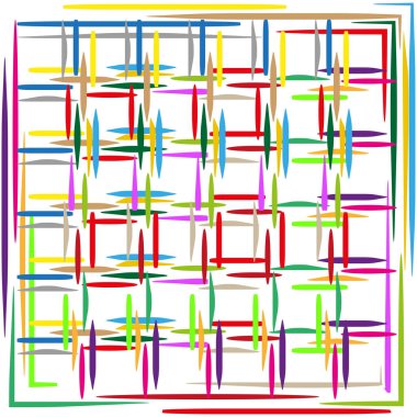 Renkli kare çerçeveler. Geometrik çizgi deseni. Soyut Vektör arkaplanı. Modern sanat illüstrasyonu. EPS 10.