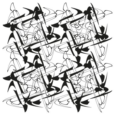 Soyut mürekkep sıçraması. Siyah grunge dokusu. Kaotik fırça darbesi. Vektör sanatsal unsur. EPS 10.