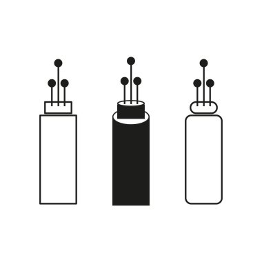 Fiber optik kablolar. Ağ bağlantısı sembolü. İletişim Vektör hatları. İnternet teknolojisi elemanı. EPS 10.