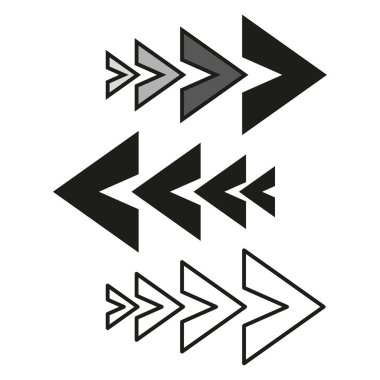 Soyut ok şekilleri. Yön bulma elementleri. İlerleme sembolleri. Vektör grafik tasarımı. EPS 10.