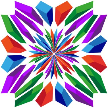 Soyut renkli şekiller. Geometrik mozaik desen. Dinamik Vektör illüstrasyonu. Parlak sanatsal formlar. EPS 10.