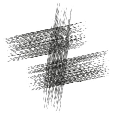 Kesişen çizgi deseni. Dinamik vuruş elementi. Kaotik çizik vektörü. Soyut doku çizimi. EPS 10.