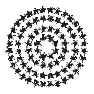 Dairesel yıldız deseni. Eşmerkezli yuvarlak şekiller. Soyut Kozmik Vektör. Dekoratif geometrik çizim. EPS 10.