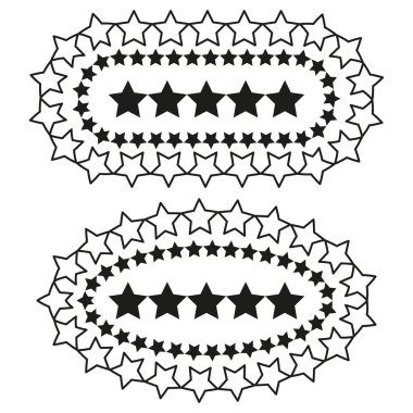 Yıldız oval modeli. Dekoratif festival öğesi. Kozmik Parıltı Vektörü. Kutlama grafiği çizimi. EPS 10.