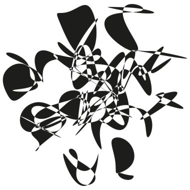 Soyut organik şekiller. Kaotik siyah formlar. Modern sanat sıvısı. Vektör grafik çizimi. EPS 10.