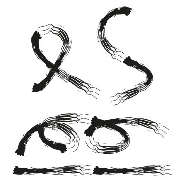 Fırça darbeleri hazır. Grunge doku çizimi. El çizimi vektör. Kirli boya çizgileri. EPS 10.