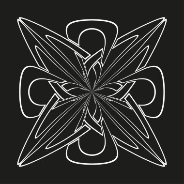 Soyut yıldız deseni. Zarif bir çizgi tasarımı. Yaratıcı bir şekli olsun. Döner sarmal şekil. EPS 10.