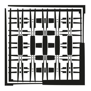 Soyut ızgara çizimi. Geometrik çizgi deseni. Modern teknoloji dokusu. Vektör görsel element. EPS 10.