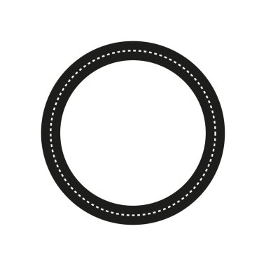 Dairesel yol halkası. Sokak kavşağı yolu. Kentsel yol vektörü. Navigasyon sembolü çizimi. EPS 10.