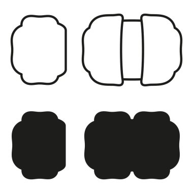 Soyut çerçeve şekilleri. Vektör dekoratif elementler. Siyah beyaz çizimi. Eşsiz modern sınır. EPS 10.