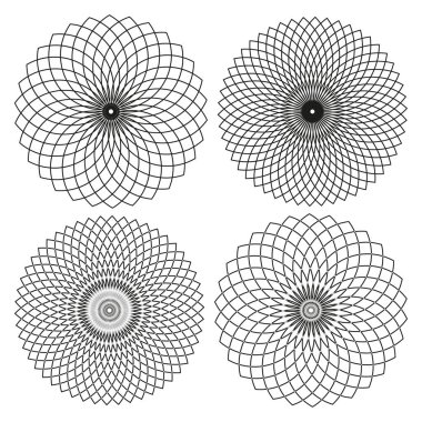 Eşmerkezli daireler şeklinde. Soyut spiral çizgiler. Vektör geometrik çizim. Hipnotik yuvarlak tasarım. EPS 10.