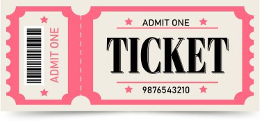 Bir biletin vektör illüstrasyonu
