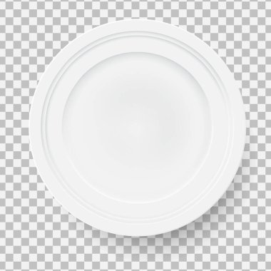 3d beyaz besin tabağı vektör illüstrasyonu