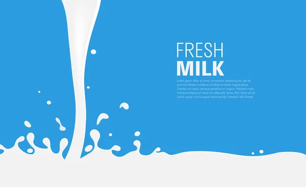 Pouring Milk Splash Abstract Background Vector Illustration — Stock Vector