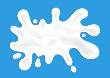 3D gerçekçi kremalı süt sıçrama vektörü illüstrasyonu 