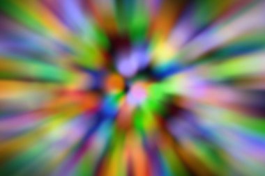 Bulanık radyal zoom rengarenk Noel ışığı soyut arkaplan bokeh 