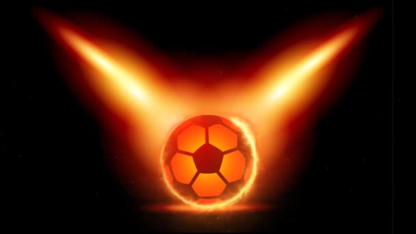 Sepak Bola Dengan Efek Api Latar Belakang Layar Hijau — Stok Video