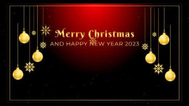 Mutlu Noeller ve yeni yılınız kutlu olsun. 2023 Altın karlı arka planla.