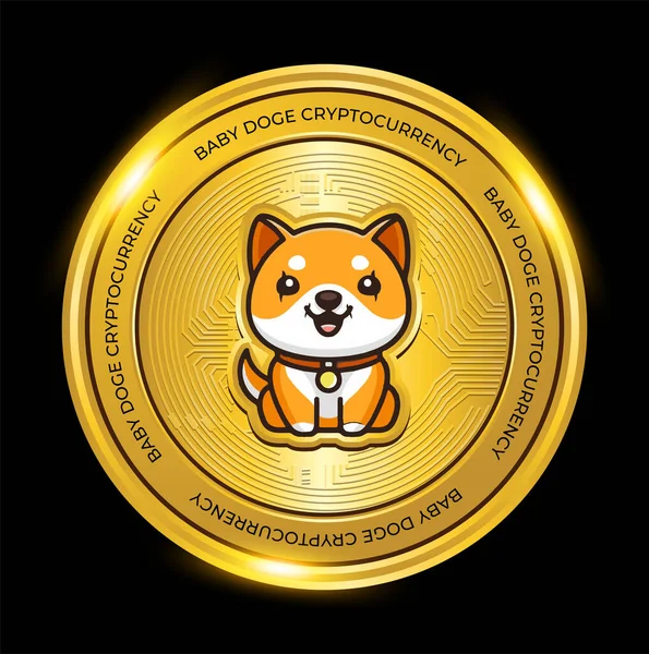 Χρυσό Νόμισμα Baby Doge Crypto — Διανυσματικό Αρχείο