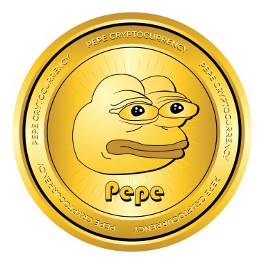 3D Altın sikke pepe kripto para birimi simgesi I Memecoin şifreleme para birimi