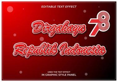 Endonezya Bağımsızlık Günü 2023 metin efekti 78. yıldönümü logosu ve sembolü