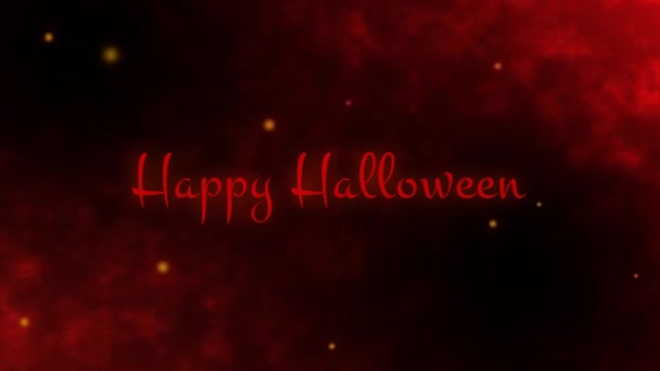 Happy Halloween Particle Fire Effect Background — Stock Video