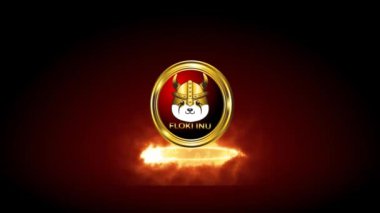 3d para floki inu crypto para birimi yeşil ekran arkaplanı