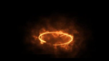 Yeşil ekran arkaplanını takip eden ateş çemberi