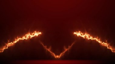 Ateş efekti yeşil ekran arka planına sahip kalp sembolü