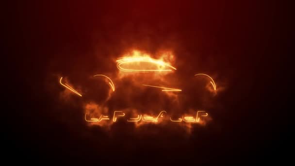 Logo Dealerului Auto Efect Incendiu Fundal Ecran Verde — Videoclip de stoc