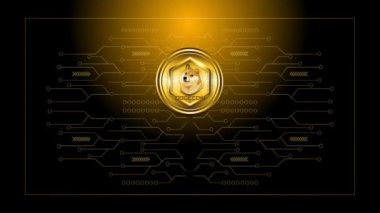 dogecoin şifreleme para birimi döndürme efekti resimleme yeşil ekran arkaplanı