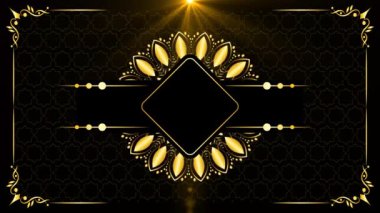 Lüks düğün davetiyesi çerçevesi mandala desenli ve ışık efektli