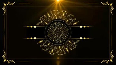 Lüks altın düğün davetiyesi ışık efekti yeşil ekran arka planı
