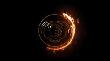 3d ejderha logosu yangın efekti yeşil ekran arka planı