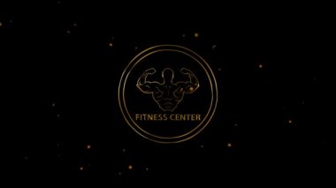 Lüks altın logo fitness merkezi yeşil ekran arka planı