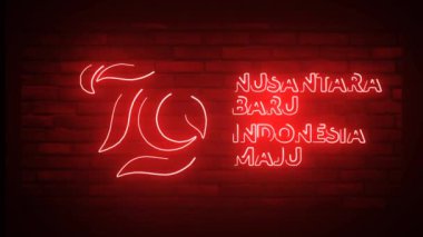 Endonezya Neon Işığı Cumhuriyeti 'nin 79. bağımsızlık günü logosu