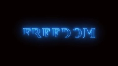 özgürlük metni neon ışık efekti yeşil ekran arkaplanı