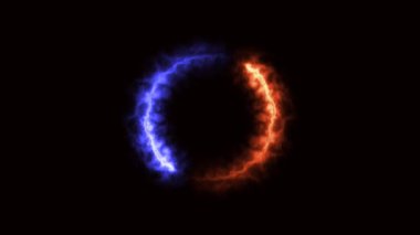 mavi ve kırmızı yangın efekti yeşil ekran arkaplanı