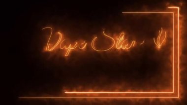 vape store imzalı ateş ışığı efekti yeşil ekran arkaplanı