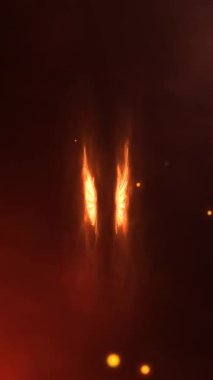 Ateş efektli melek kanatları yeşil ekran arkaplanı