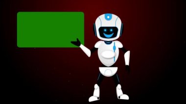 Yeşil ekran arka planına sahip robot sunumu