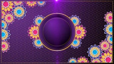 Mor çiçekli romantik çerçeve