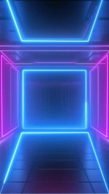 Çerçeve hattı neon ışık efekti yeşil ekran arkaplanı