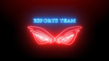 esports logosu neon ışık efekti yeşil ekran arkaplanı