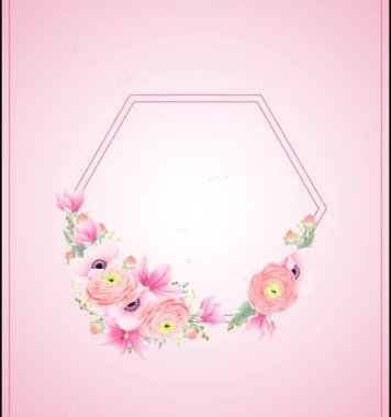 Pembe çiçekli çerçeve düğün davetiyesi geçmişi