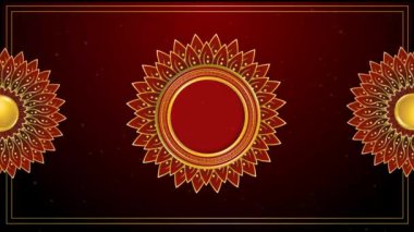 kırmızı ve altın çerçeve mandala yeşil ekran arkaplanı