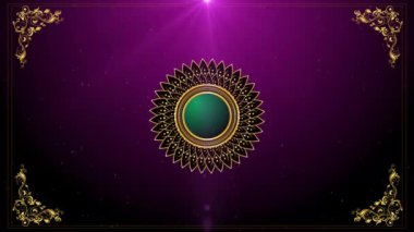 Mandala mor gradyan arkaplan çiçekli çerçeve