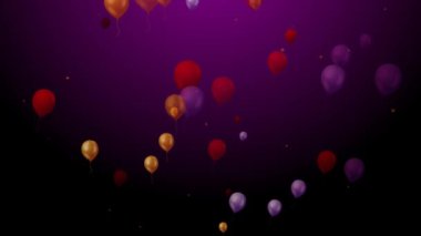 Pembe ve mor balonlar yeşil ekran arkaplanı